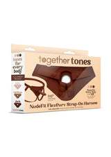 Together NudeFit FlexCurv Adjustable Harness Chocolate packaging with adjustable features for diverse body types.