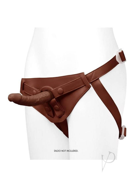 Together NudeFit FlexCurv Adjustable Harness Chocolate shown on a body form, emphasizing its inclusive design and rich shade.