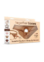 Together NudeFit FlexCurv Adjustable Harness Caramel packaging showing a fully adjustable strap-on design.