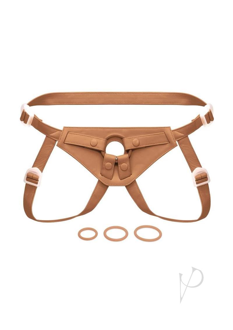 Together NudeFit FlexCurv Adjustable Harness Caramel in soft caramel color with adjustable straps and rings.