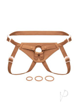 Together NudeFit FlexCurv Adjustable Harness Caramel in soft caramel color with adjustable straps and rings.