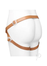 Together NudeFit FlexCurv Adjustable Harness Caramel showcased on a model from the back, highlighting its comfortable fit.