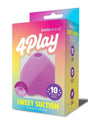 Bodywand 4Play Sweet Suction Clitoral Stimulator Purple packaging with ten suction modes showcased.