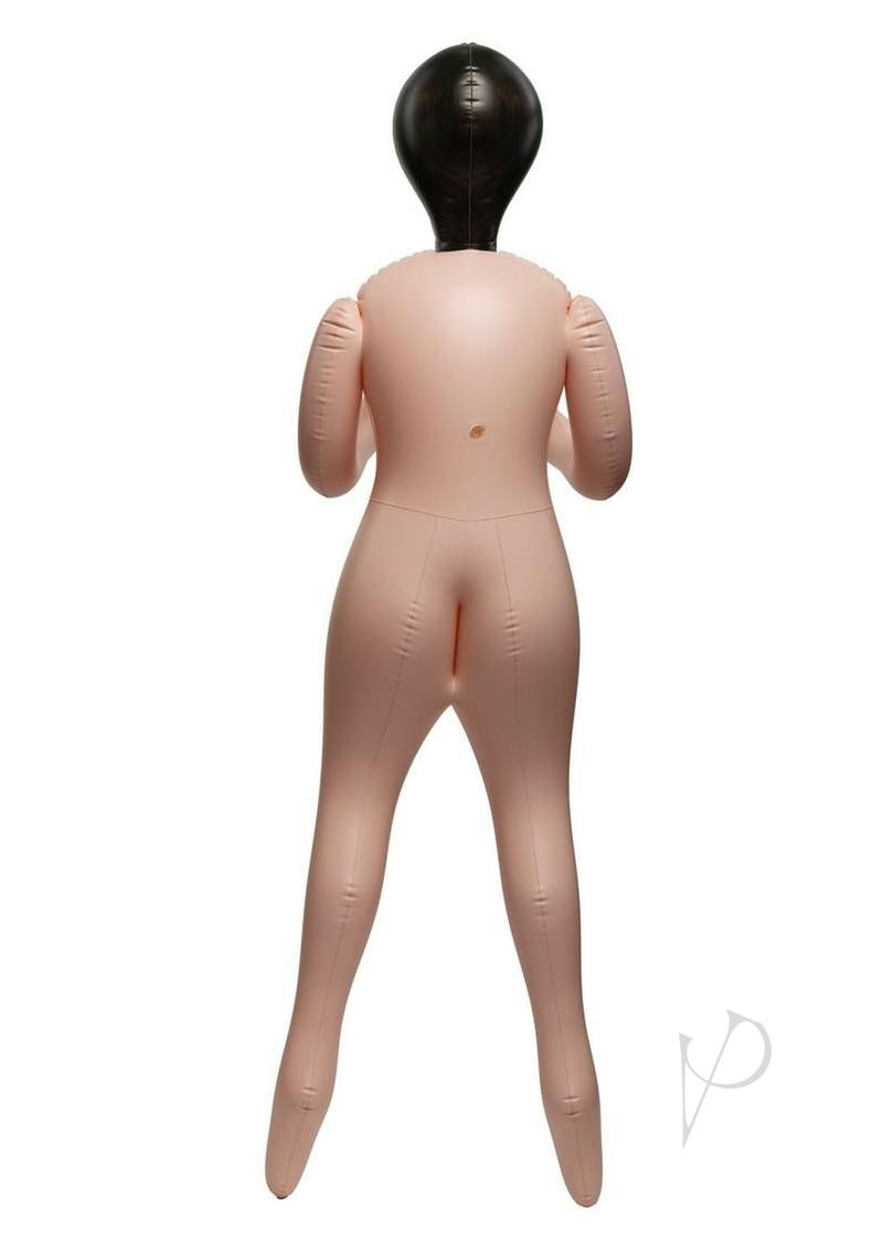 Fuck Dolls Thirsty Tiffany Inflatable Doll Vanilla from the back, showcasing its realistic design and curves.