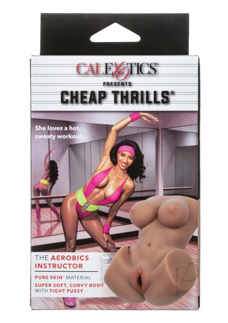 Cheap Thrills The Aerobics Instructor Stroker Pussy Caramel packaging with vibrant design and realistic features.