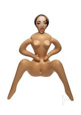 Fuck Dolls Spicy Sofia Inflatable Doll Caramel in a playful pose with sultry curves and inviting expression.