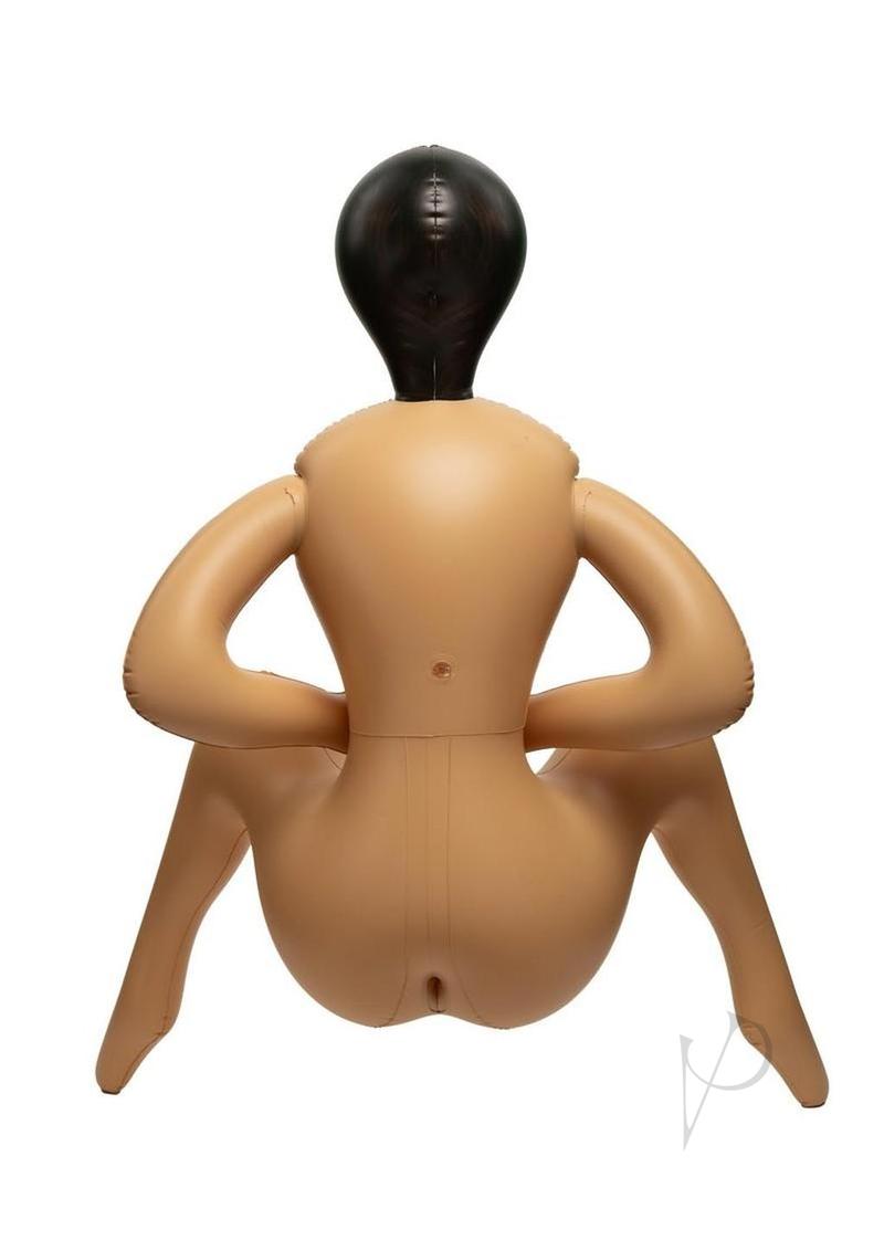 Fuck Dolls Spicy Sofia Inflatable Doll Caramel displayed from the rear, showcasing its lifelike design and curves.