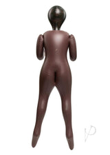 Fuck Dolls Dirty Destiny Inflatable Doll Caramel in a standing position showcasing curves and realistic features.
