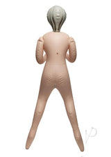 Fuck Dolls Horny Granny Inflatable Doll Vanilla viewed from behind, showcasing its life-size design and playful charm.