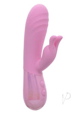 Aura Thrusting Bunny Silicone Rabbit Vibrator Pink featuring dual-action for maximum pleasure.