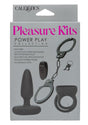 Pleasure Kits Power Play Collection Vibrator Kit Black packaging showcasing its components and features.
