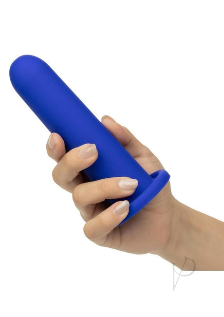 Dilators Silicone Intermediate Set (2 Piece) Assorted - blue silicone intermediate dilator held in hand.