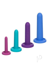 Dilators Silicone Intermediate Set 4 Piece Assorted in four colorful sizes for gradual dilation and comfortable exploration.