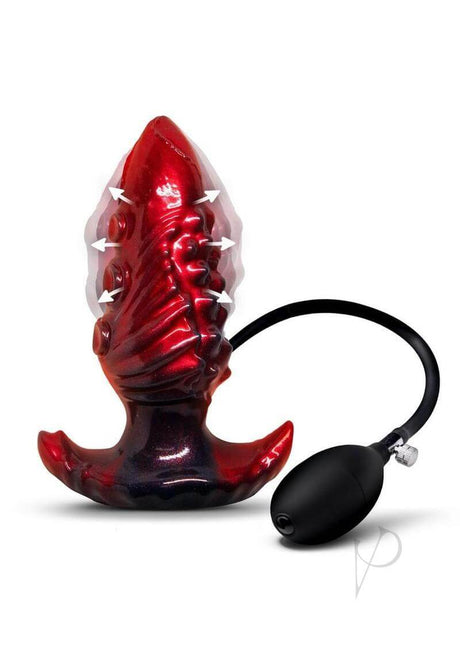 Creature Cocks Asstopus Inflatable Anal Plug Large, red tentacle plug with hand pump for customizable filling.
