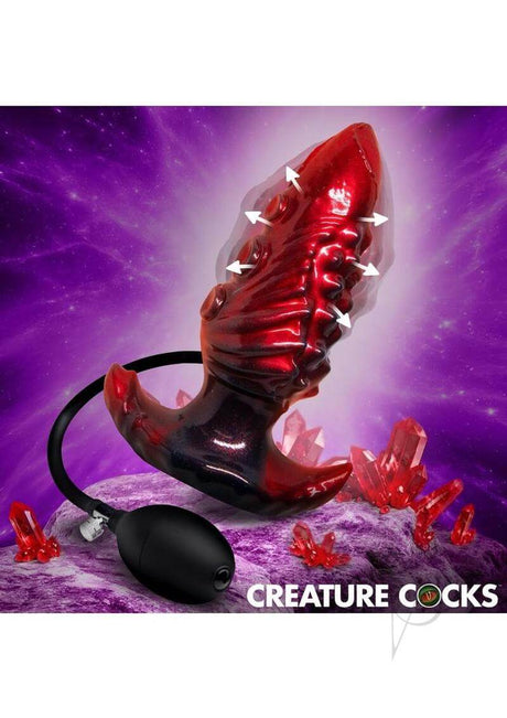 Creature Cocks Asstopus Inflatable Anal Plug Large on a cosmic background with crystals.