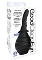 Good Clean Fun Silicone Phallic Douche Black packaging with features and benefits highlighted.