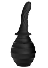 Good Clean Fun Silicone Phallic Douche Black in sleek black silicone material with a textured nozzle.