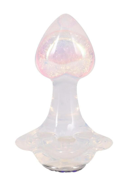 Booty Bling Jeweled Silicone Anal Plug Small Clear with a sparkling crystal base and premium silicone design.