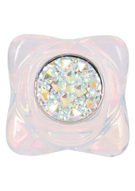 Booty Bling Jeweled Silicone Anal Plug Small Clear featuring a glittering crystal base in a premium silicone design.