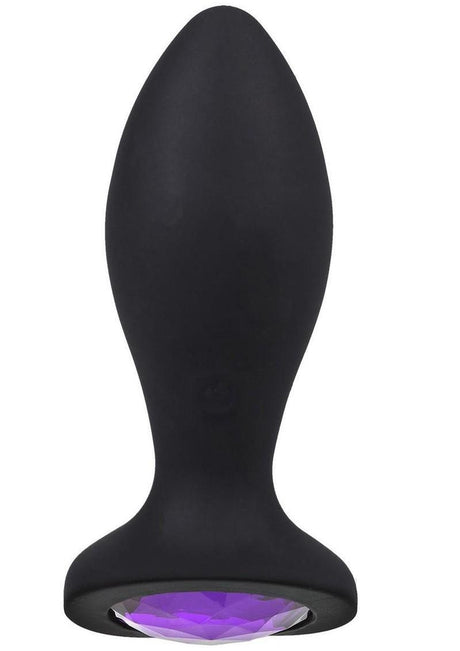 Booty Bling Jeweled Wearable Vibrating Plug 3 inch Purple - Image 2