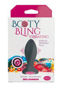 Booty Bling Jeweled Wearable Vibrating Silicone Plug 3 inch Pink packaging with sparkling jewels and vibrant colors.