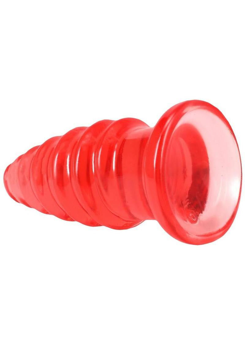 Crystal Jellies Anal Twist Plug 7 inches Pink, soft and flexible erotic tool for backdoor enjoyment.