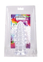 Crystal Jellies Anal Twist Plug 7 inches Clear in packaging showcasing its soft, flexible design and sculpted ridges.