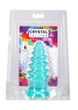 Crystal Jellies Anal Twist Plug 6 inches Blue product packaging with a colorful design and a flared base.