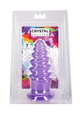 Crystal Jellies Anal Twist Plug 7 inches Purple packaging on display.