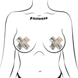 Pastease Holographic Crosses Pasties Silver