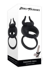 Zero Tolerance Raging Bull Silicone Dual Cock Ring Black
