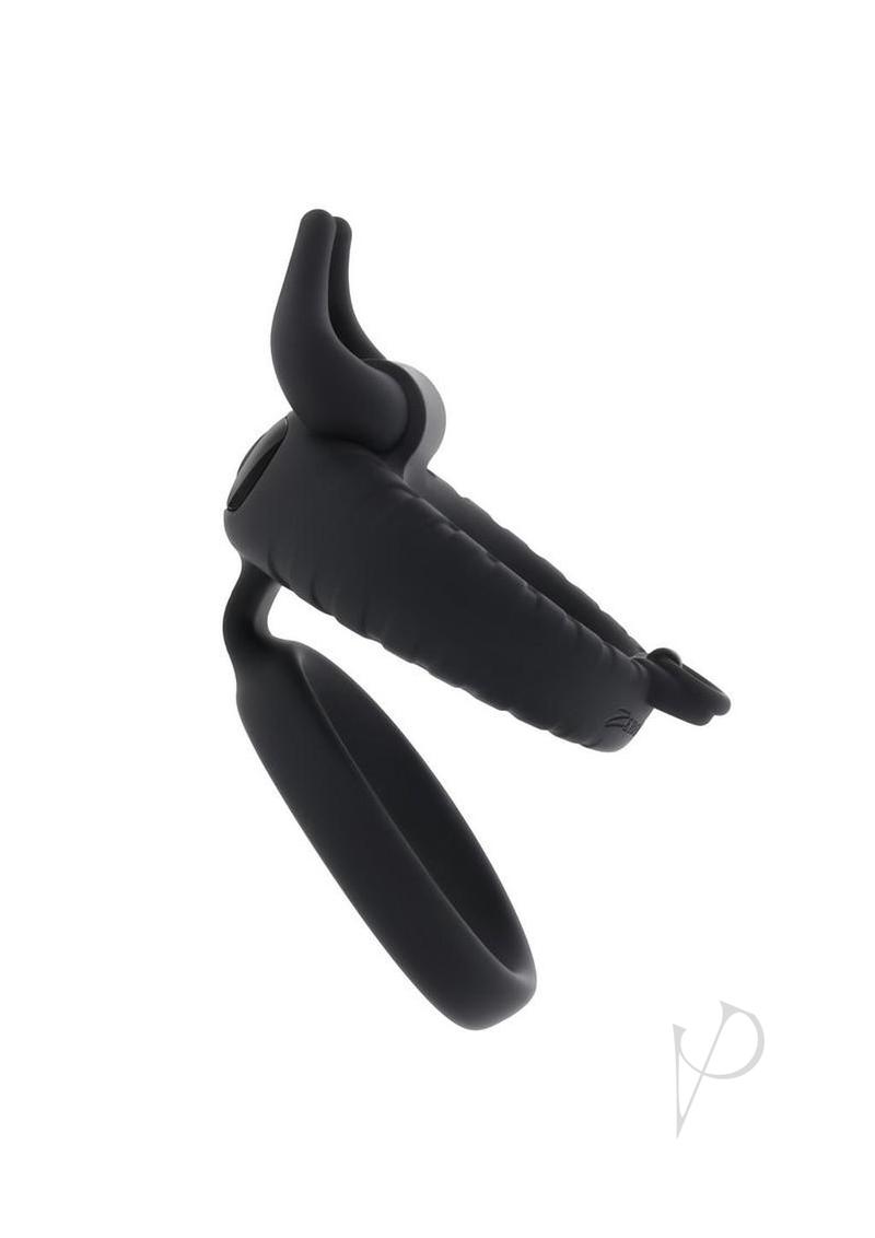 Zero Tolerance Raging Bull Silicone Dual Cock Ring Black - Image 2