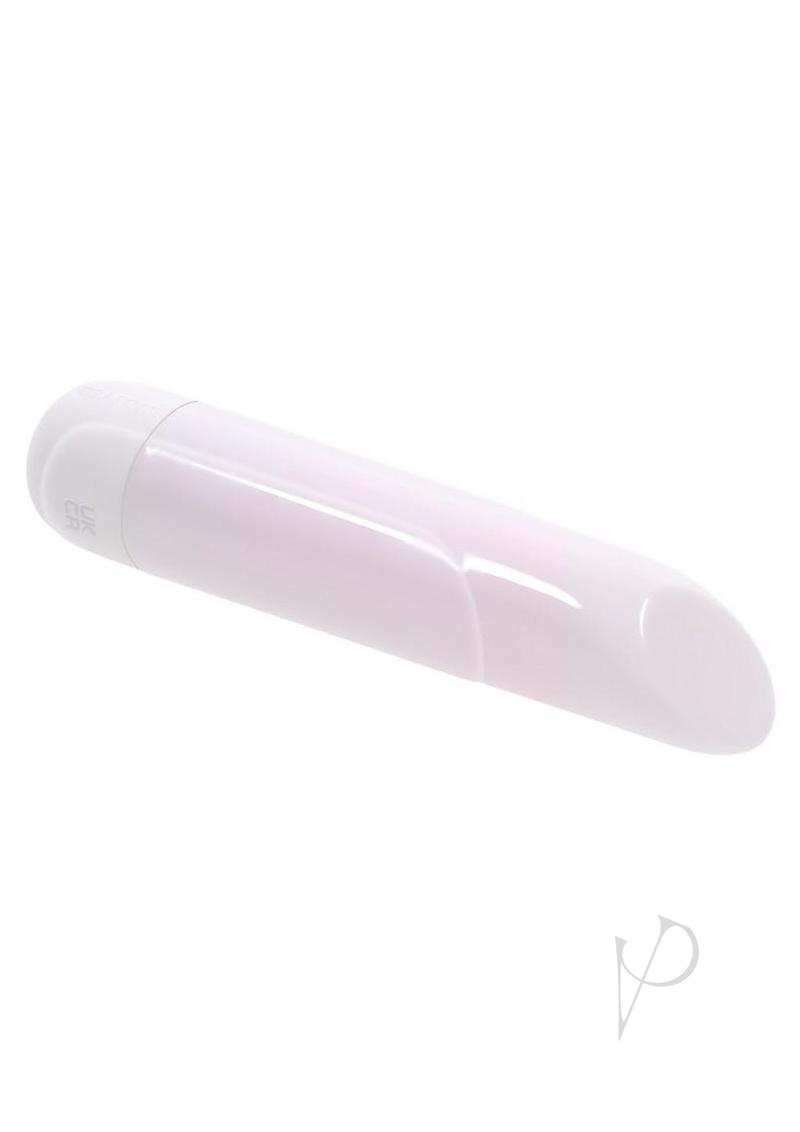 Shine On Light-Up Rechargeable Bullet White Pink compact vibrator in soft pink color, designed for precise stimulation.