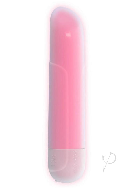 Shine On Light-Up Rechargeable Bullet White Pink vibrant pink compact vibrator with soft illumination.