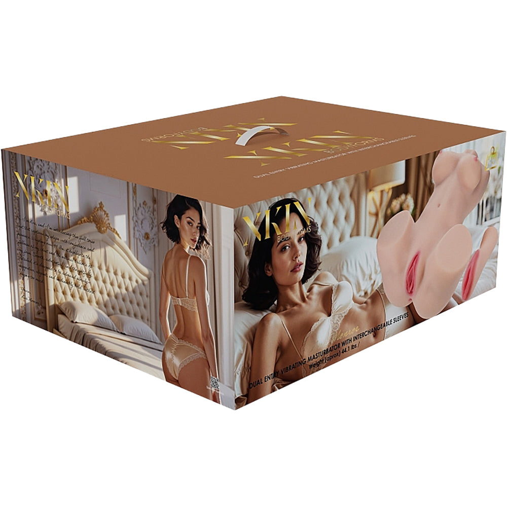 Xkin Ava Monroe Posable Bodyforms Masturbator 44.1 Lbs Flesh packaging featuring a lifelike design and luxurious presentation.