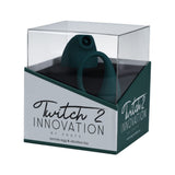 Twitch 2 Suction & Flapping Vibrator Forest Green packaging with remote egg & vibration toy.