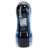 Easy Rider Clear Rounded Case Blue Masturbator showing easy grip design and soft internal sleeve for stimulation.