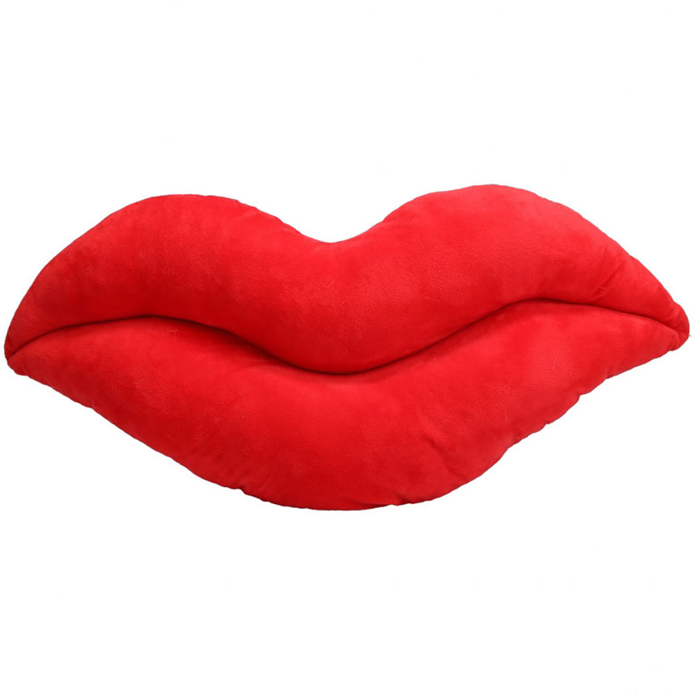 Shots Toys Lip Pillow Small Red Plush Penis, a playful red plush lip-shaped pillow for fun and laughter.