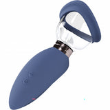 Pumped Arousing Nipple & Breast Pump Blue with clear cup and ergonomic design for enhanced sensitivity.