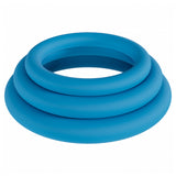 Levelz Classic Silicone Cock Ring Set Teal featuring three body-safe silicone rings in various sizes.