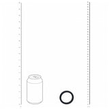 Levelz Wide O Silicone Cock Ring Large 42mm Black next to a soda can for size comparison.