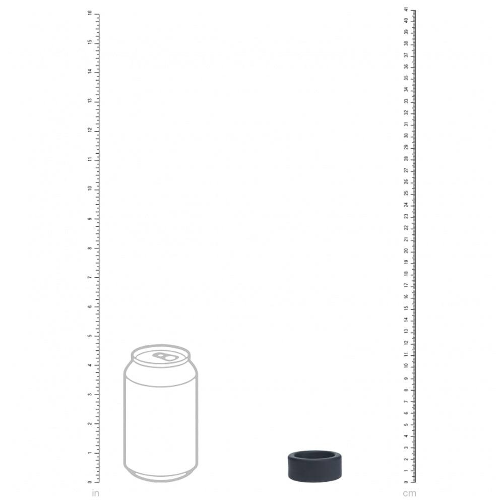 Levelz Liquid Silicone Ball Strap S 34mm Black displayed next to a can for size reference.