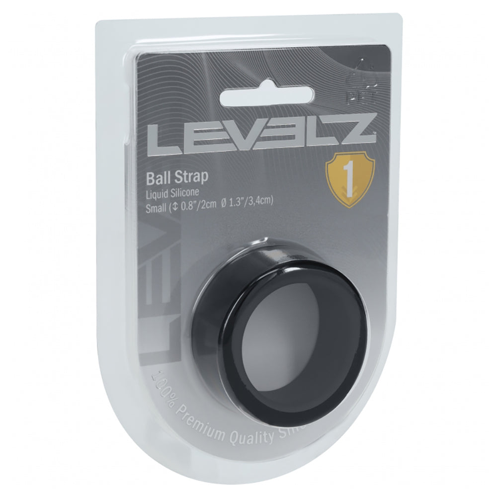 Levelz Liquid Silicone Ball Strap S 34mm Black packaging, showcasing its features and premium quality.