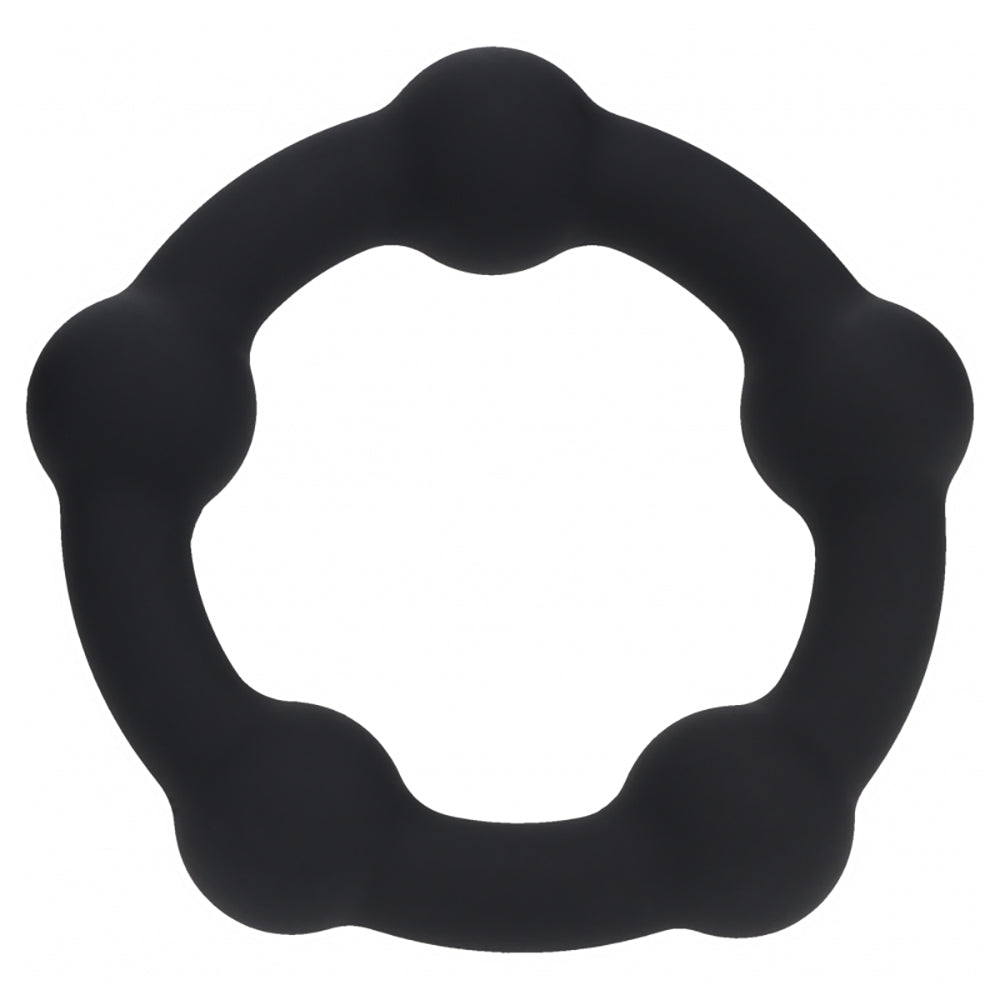 Levelz Beaded Silicone Cock Ring S 30mm Black - premium silicone ring with beaded texture for enhanced performance.