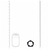 Levelz Beaded Silicone Cock Ring S 30mm Black next to a soda can for size reference.