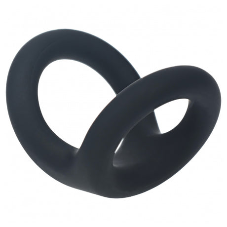 Levelz Double O Silicone Cock Ring M Black is a dual-loop silicone cock ring designed for enhanced support and performance.