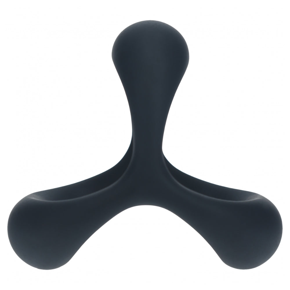 Levelz Tri O Ergo Silicone Cock Ring Black, ergonomic triple-loop design for enhanced pleasure and support.
