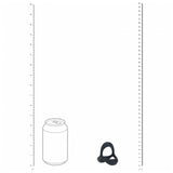 Levelz Tri O Ergo Silicone Cock Ring Black next to a can for size comparison.