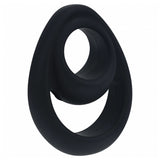 Levelz Double Ergo Silicone Cock Ring Black showcasing its sleek design and dual-ring functionality.
