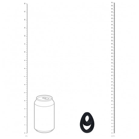 Image of Levelz Double Ergo Silicone Cock Ring Black next to a soda can for size comparison.